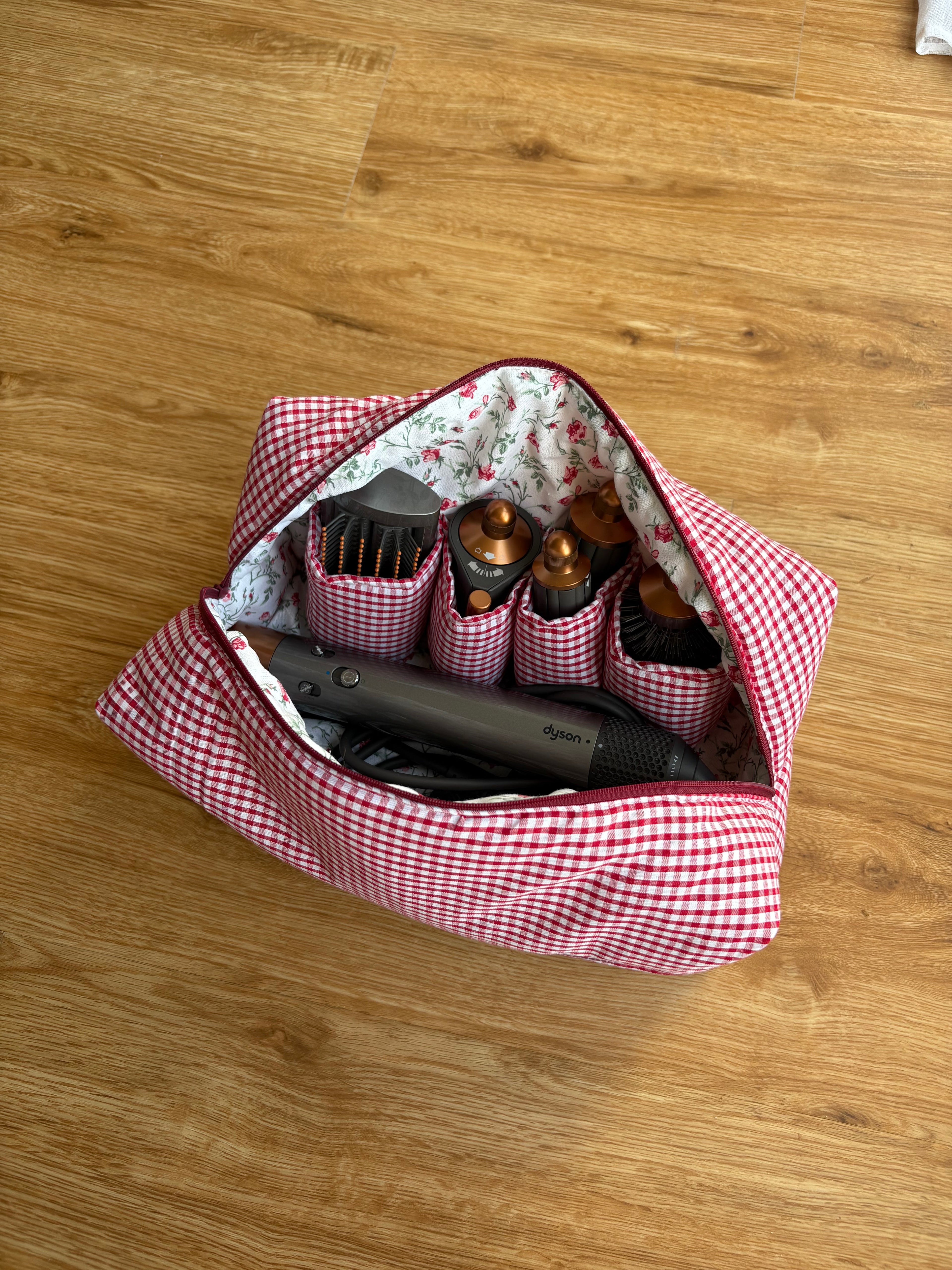 PRE COMMANDE TROUSSE POUR DYSON AIRWRAP VICHY ROUGE