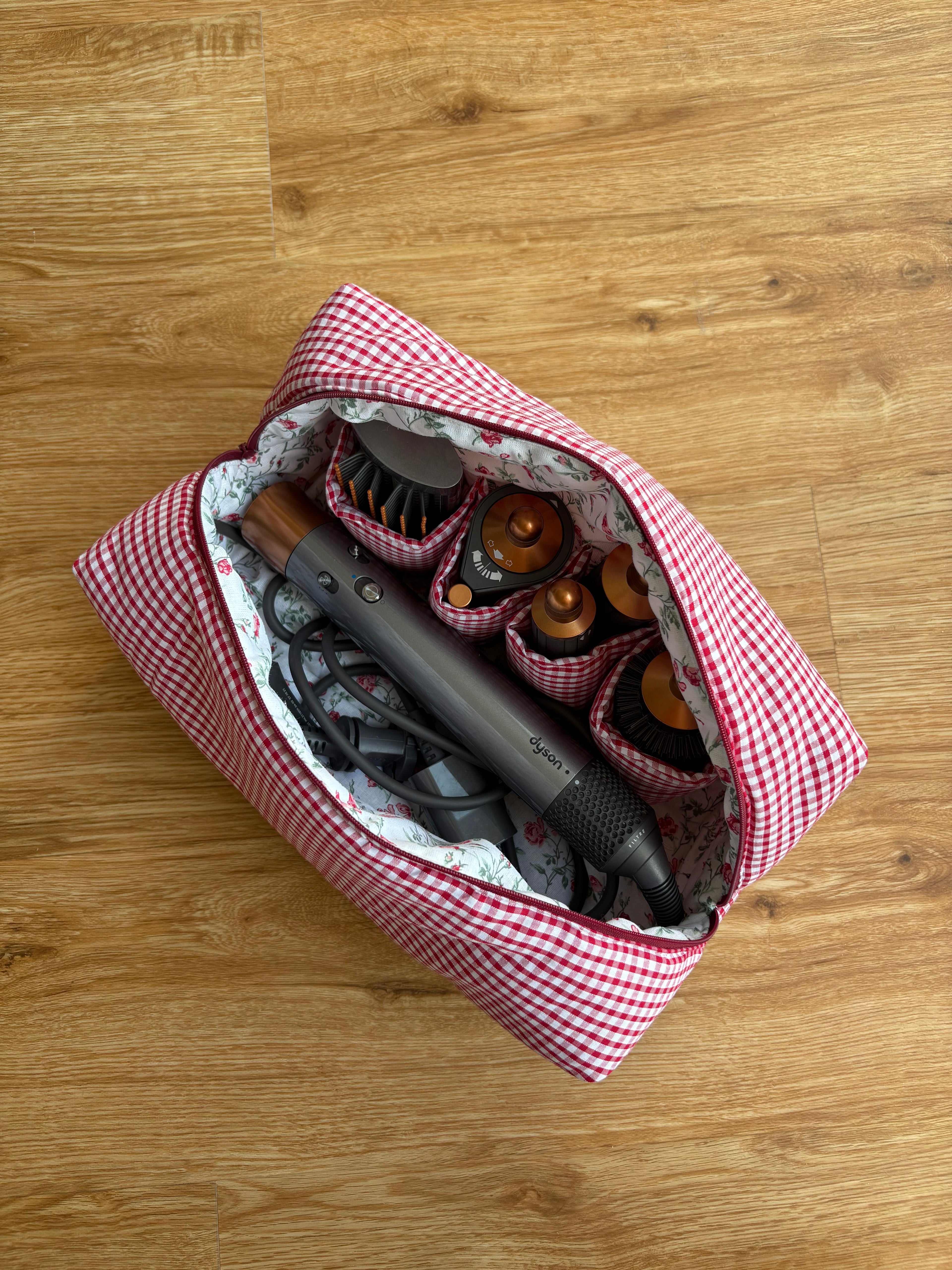 PRE COMMANDE TROUSSE POUR DYSON AIRWRAP VICHY ROUGE