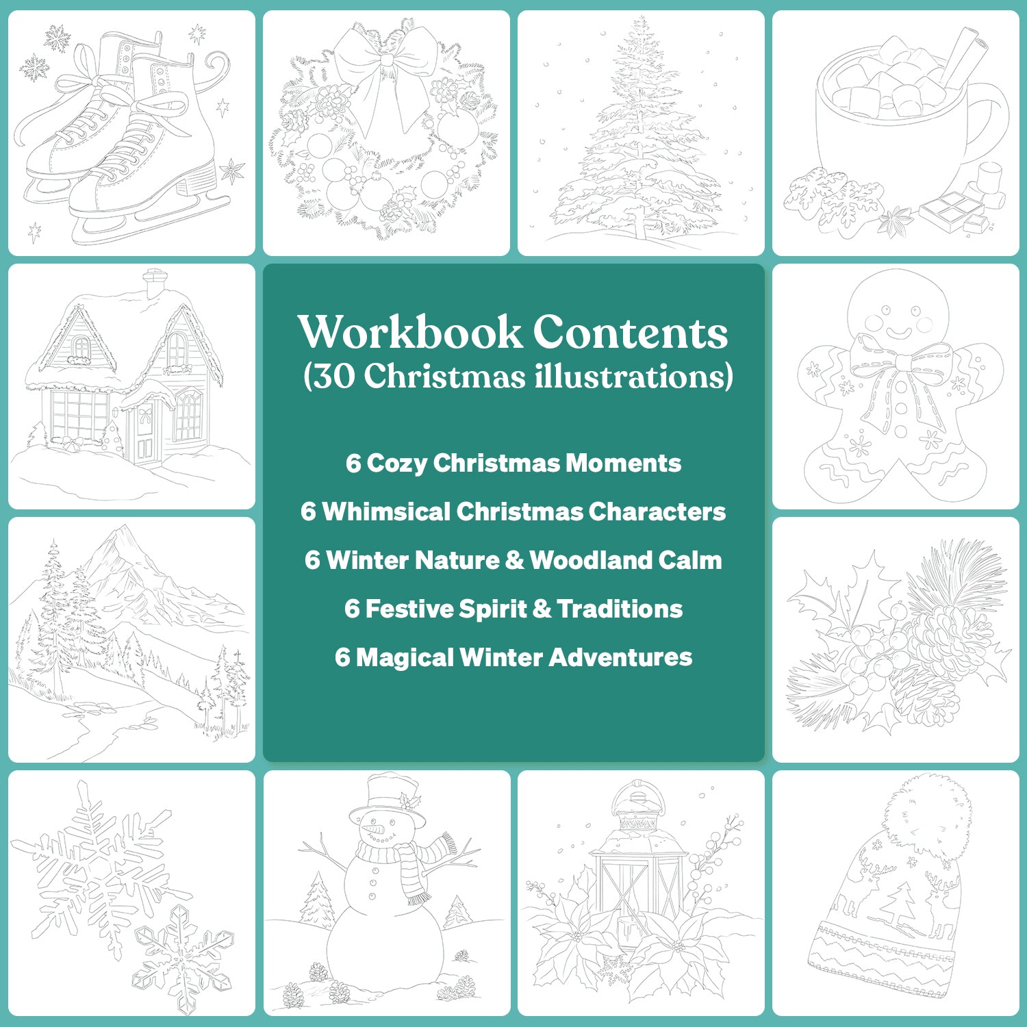 Tobio's™ Christmas Workbook & Paints