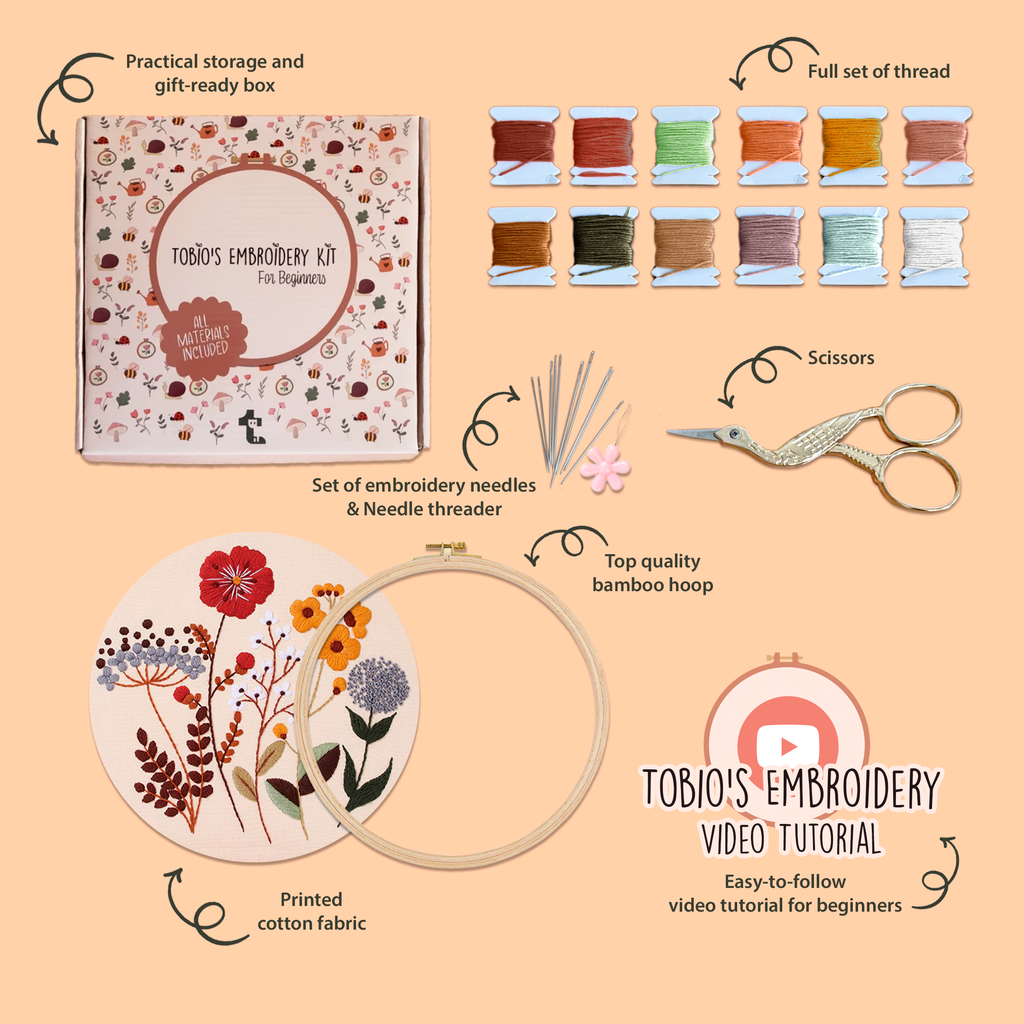 Murmures de fleurs sauvages - Kit de broderie